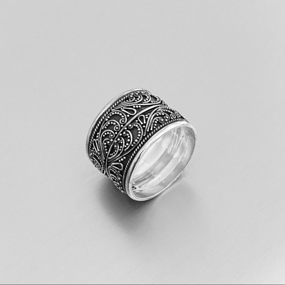 Sterling Silver Bali Ring, Boho Ring, Silver Ring, Statement Ring, Silver Band